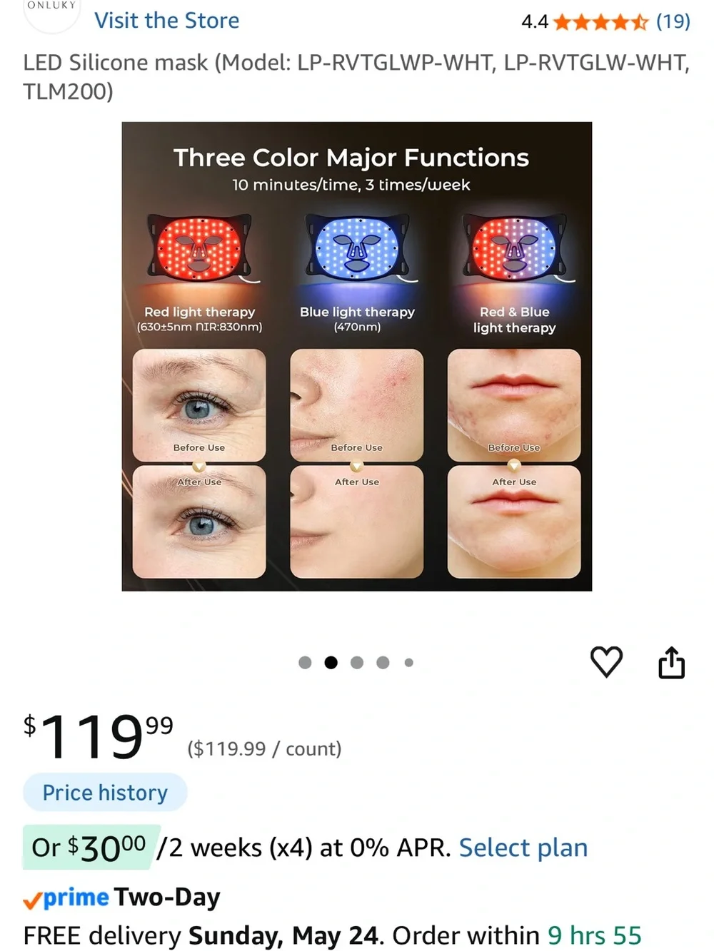 LIKE NEW! Infrared LED mask